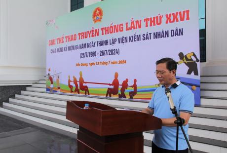 Viện kiểm sát nhân dân tỉnh Bắc Giang tổ chức giải thể thao chào mừng kỷ niệm 64 năm ngày thành lập ngành Kiểm sát nhân dân (26/7/1960-26/7/2024)
