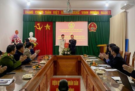 Lễ công bố và trao Quyết định bổ nhiệm chức vụ Phó Viện trưởng Viện kiểm sát nhân dân huyện Sơn Động