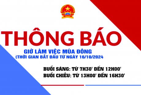 Thông báo giờ làm việc mùa đông